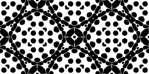 Black White Horizontal Background Geometrical Shapes Ornamental Kaleidoscope — Stock Photo, Image