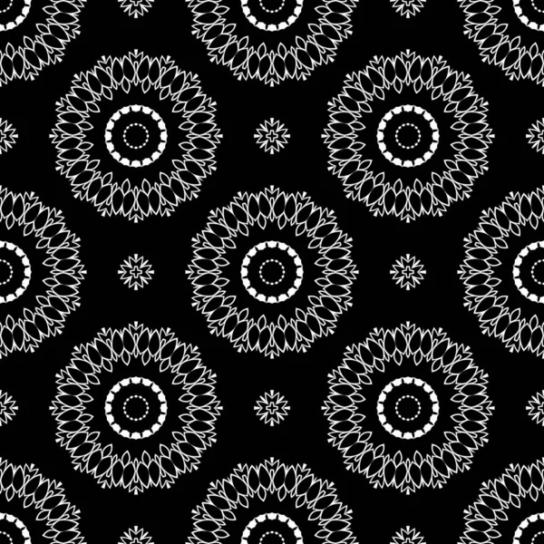 Abstrakte Schwarz Weiße Florale Mandala Hintergrund — Stockfoto