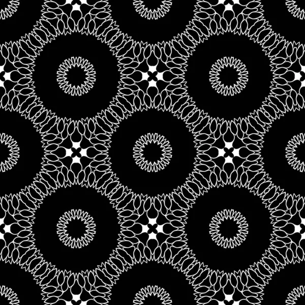Abstrakte Schwarz Weiße Florale Mandala Hintergrund — Stockfoto