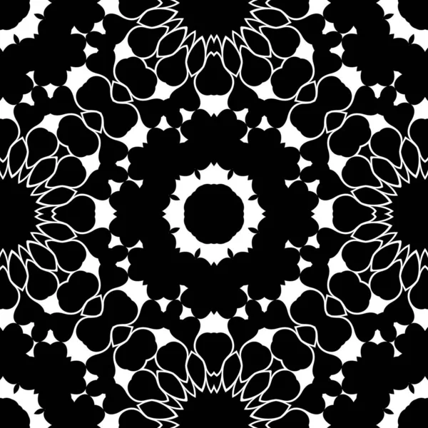 Abstract Black White Floral Mandala Background — Stock Photo, Image