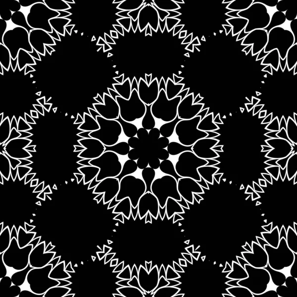 Preto Branco Abstrato Mandala Fundo — Fotografia de Stock