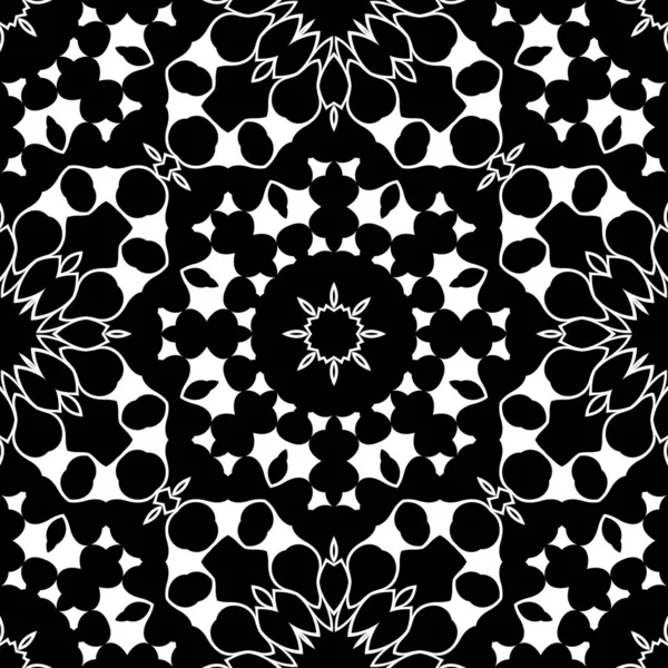 Чорно Білий Абстрактний Фон Мандали — стокове фото