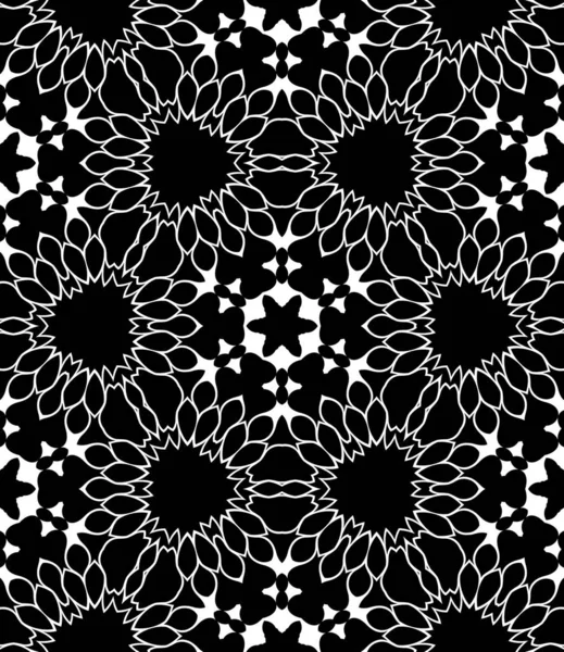 Schwarz Weißes Mandala Abstrakter Ornamentaler Hintergrund Rendering Kaleidoskop — Stockfoto