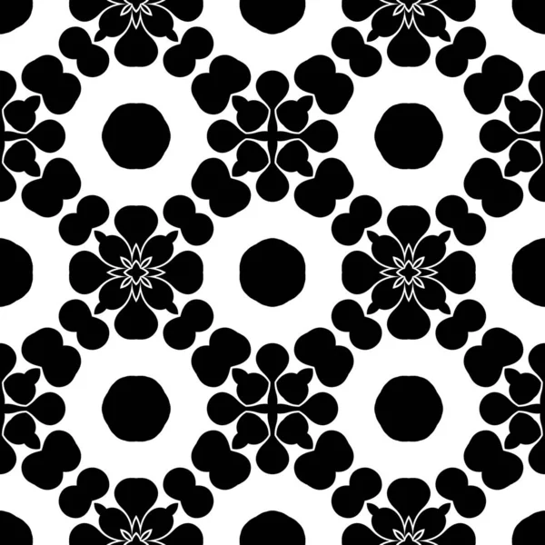 Black White Geometric Seamless Pattern Rendering Kaleidoscope — Stock Photo, Image