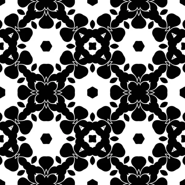 Černobílý Geometrický Vzor Vykreslení Kaleidoskopu — Stock fotografie