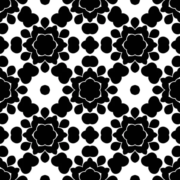 Fekete Fehér Geometriai Varrat Nélküli Mintázat Renderelés Kaleidoszkóp — Stock Fotó