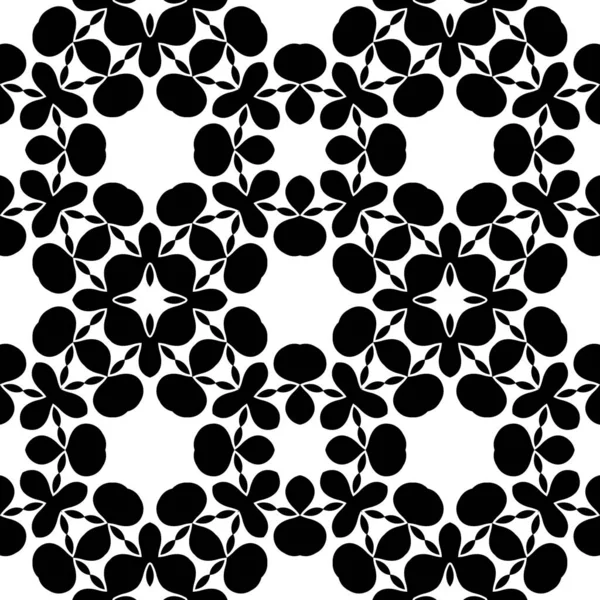 黒と白の幾何学的シームレスパターン 万華鏡をレンダリング — ストック写真