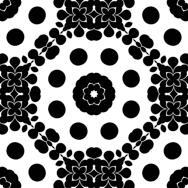Siyah Beyaz Yuvarlak Şekilli Geometrik Süs Şekillendirme Kaleydoskop — Stok fotoğraf