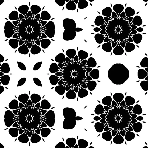 Fondo Ornamental Abstracto Blanco Negro Renderizado Caleidoscopio —  Fotos de Stock