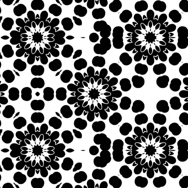Black White Abstract Ornamental Background Rendering Kaleidoscope — Stock Photo, Image