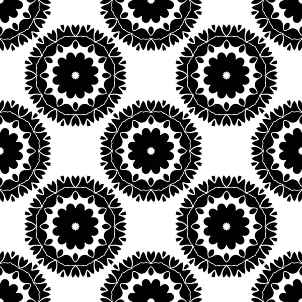 Black White Mandala Abstract Ornamental Background Rendering Kaleidoscope — Stock Photo, Image