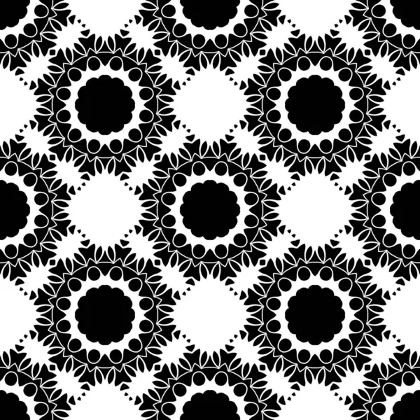 黒と白の幾何学的抽象的な装飾的な背景 マンダラをレンダリング — ストック写真