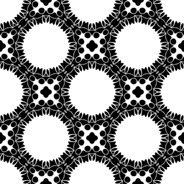 Fondo Ornamental Abstracto Geométrico Blanco Negro Renderizado Mandala — Foto de Stock