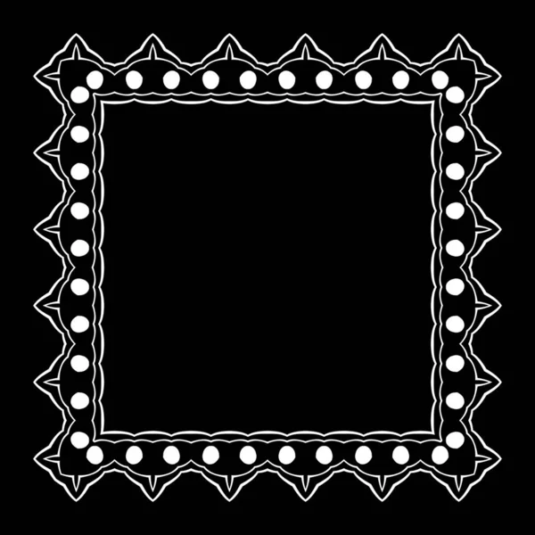 Abstract Modern Ornate White Frame Black Background — Stock Photo, Image