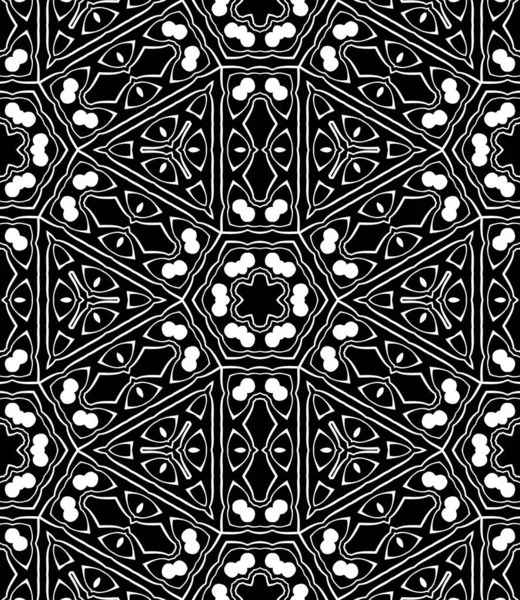 Black White Kaleidoscope Ornaments — Stock Photo, Image