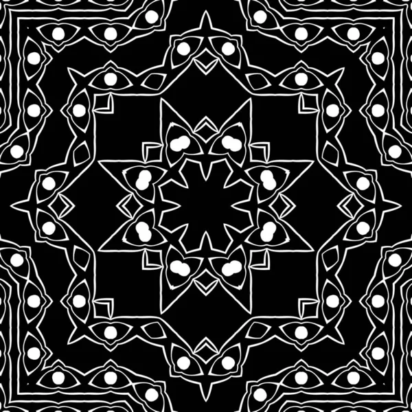 Geometrische Zwart Wit Caleidoscoop Wallpaper — Stockfoto