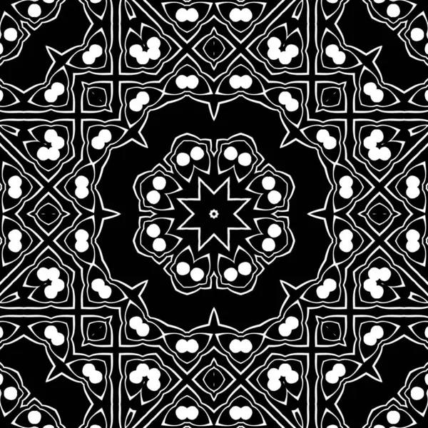 Geometrical Black White Kaleidoscope Wallpaper — Stock Photo, Image