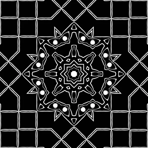 Geometriskt Svart Och Vitt Kaleidoskop Tapet — Stockfoto