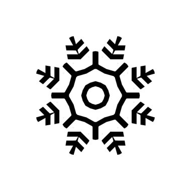 beyaz arka plan üzerinde izole siyah kar tanesi silueti