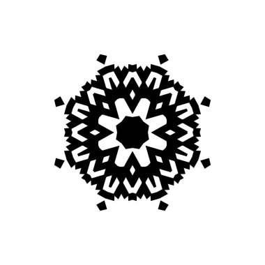 beyaz arka plan üzerinde izole siyah kar tanesi silueti