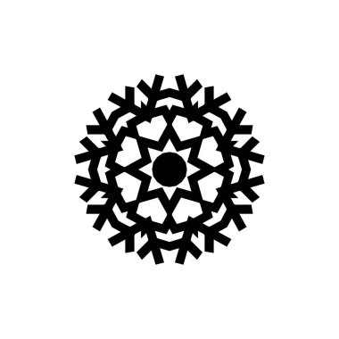 beyaz arka plan üzerinde izole siyah kar tanesi silueti