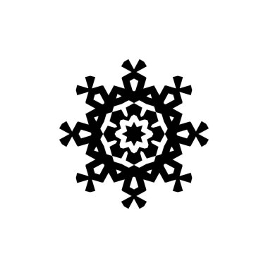 beyaz arka plan üzerinde izole siyah kar tanesi silueti