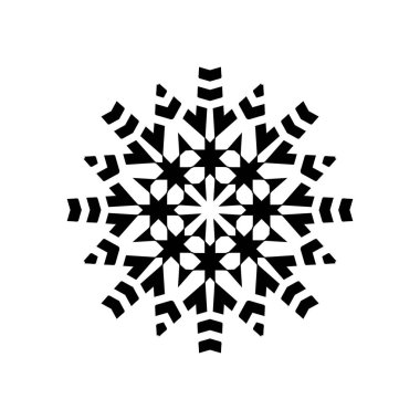 beyaz arka plan üzerinde izole siyah kar tanesi silueti