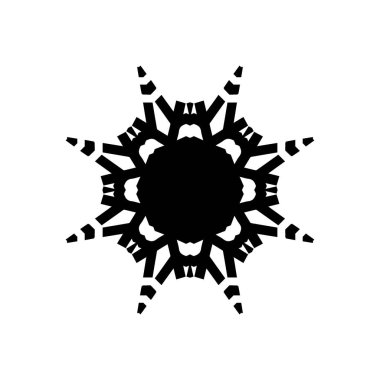 beyaz arka plan üzerinde izole siyah kar tanesi silueti