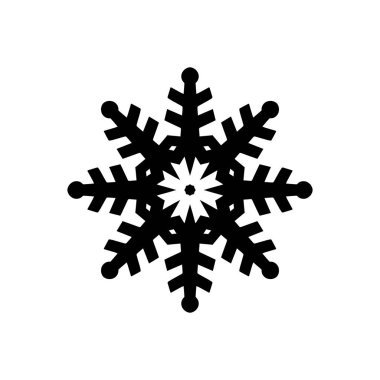 beyaz arka plan üzerinde izole siyah kar tanesi silueti