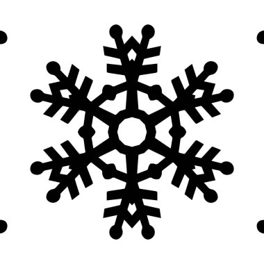 beyaz arka plan üzerinde izole siyah kar tanesi silueti
