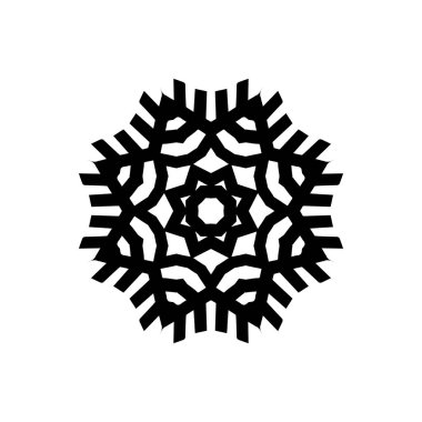 beyaz arka plan üzerinde izole siyah kar tanesi silueti