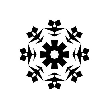 beyaz arka plan üzerinde izole siyah kar tanesi silueti