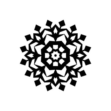 beyaz arka plan üzerinde izole siyah kar tanesi silueti