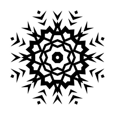 beyaz arka plan üzerinde izole siyah kar tanesi silueti