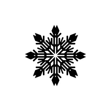 beyaz arka plan üzerinde izole siyah kar tanesi silueti