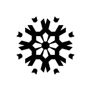 beyaz arka plan üzerinde izole siyah kar tanesi silueti