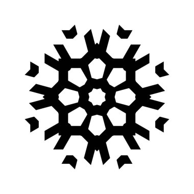 beyaz arka plan üzerinde izole siyah kar tanesi silueti