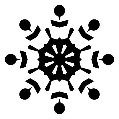 beyaz arka plan üzerinde izole siyah kar tanesi silueti