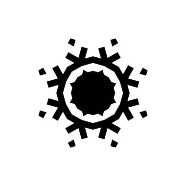 beyaz arka plan üzerinde izole siyah kar tanesi silueti