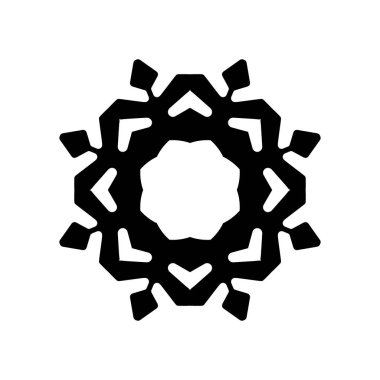 beyaz arka plan üzerinde izole siyah kar tanesi silueti