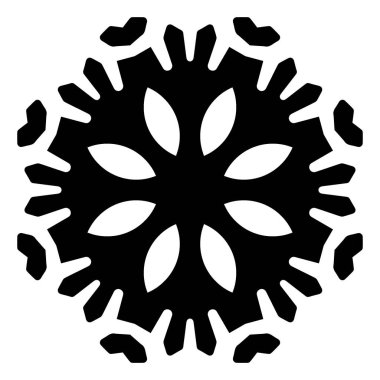 beyaz arka plan üzerinde izole siyah kar tanesi silueti