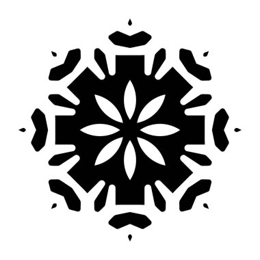 beyaz arka plan üzerinde izole siyah kar tanesi silueti