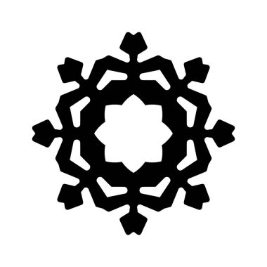 beyaz arka plan üzerinde izole siyah kar tanesi silueti