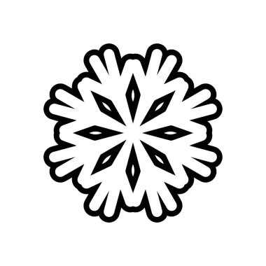 beyaz arka plan üzerinde izole siyah kar tanesi silueti