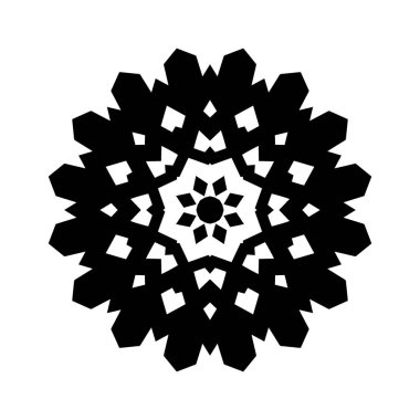 beyaz arka plan üzerinde izole siyah kar tanesi silueti