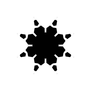 beyaz arka plan üzerinde izole siyah kar tanesi silueti