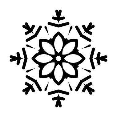 beyaz arka plan üzerinde izole siyah kar tanesi silueti