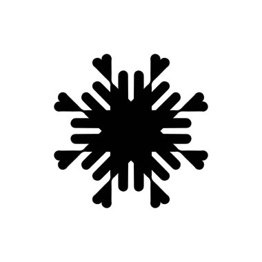 beyaz arka plan üzerinde izole siyah kar tanesi silueti