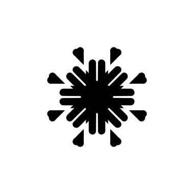 beyaz arka plan üzerinde izole siyah kar tanesi silueti