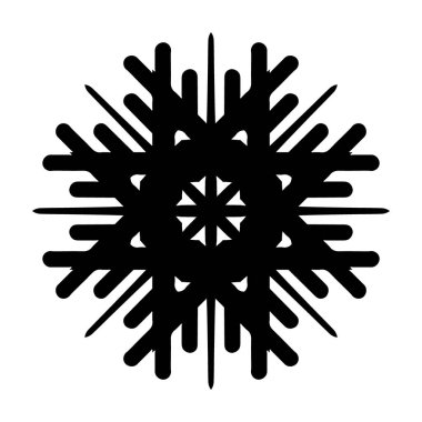 beyaz arka plan üzerinde izole siyah kar tanesi silueti